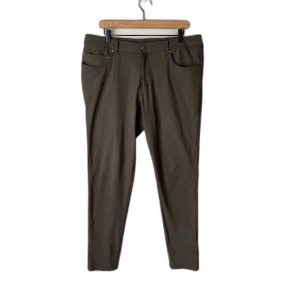 Lululemon Men’s ABC Skinny Casual Pants Dark Olive Green Size 34x34 - Picture 1 of 5
